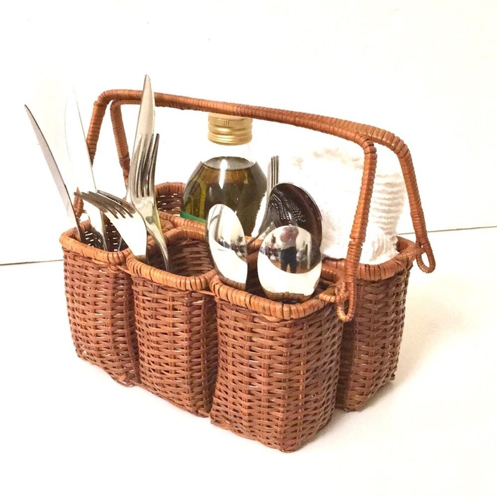 Home decor utensils organizer basket EUC vintage